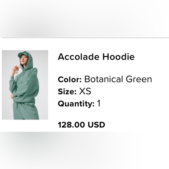 ALO Yoga Accolade Hoodie Botanical Green - Picture 4 of 4